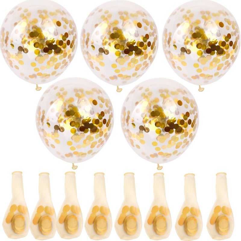 SINKSONS Gold Confetti Balloons 20 Pieces, 12 Inches Party Balloons With Golden Paper Confetti Dots For Party Decorations Wedding Decorations And Proposal (Gold) - Image 2